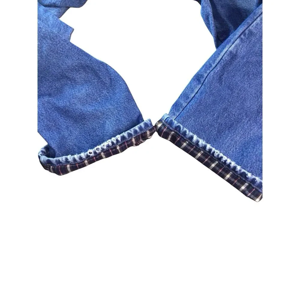 Vintage LL Bean Classic Fit Jeans Mens 38x30 Blue Denim Flannel Lined